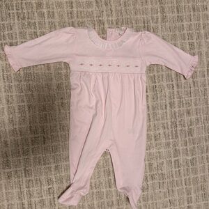 NWT Kissy Kissy Smocked Floral Pima Cotton footie, 6-9months